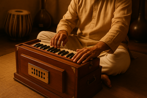 Playing Harmonium