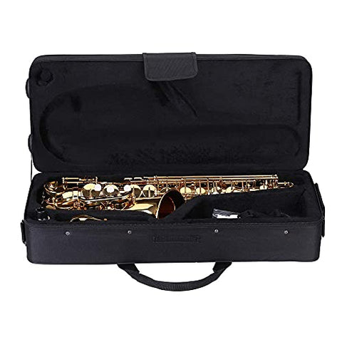 * delivery 4-6 Wks Ubersweet® Imported EB Alto Saxophone Brass Lacquered Gold E Flat Sax 802 Key Type Woodwind Instrument with Cleaning Brush Cloth Strap Padded Case_178394