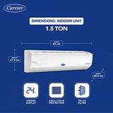 * delivery 4-6 Wks Carrier 1.5 Ton 5 Star AI Flexicool Inverter Split AC (Copper, Convertible 6-in-1 Cooling,Dual Filtration with HD & PM 2.5 Filter, Auto Cleanser, 2023 Model,ESTER Exi -CAI18ES5R33F0 ,White)